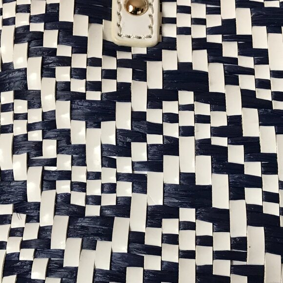 Kate Spade New York Woven blue & white Bottom and Handle White Handbag - Picture 10 of 14